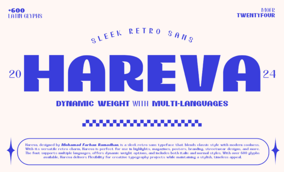Hareva Typeface: Retro Sans Serif for Modern Brands